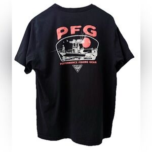 Columbia PFG Fishing Graphic T-Shirt Mens Large Black Boat Logo Tee